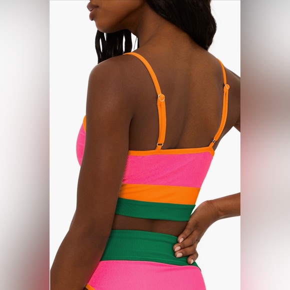 NWOT Beach Riot Eva Colorblock Bikini Top Size S $98 - Picture 2 of 6